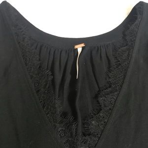 FREE PEOPLE NWT sexy black lace blouse size Large